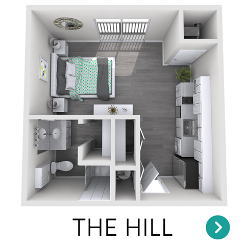 Floor plan for studio, 1 bath, 356 sqft